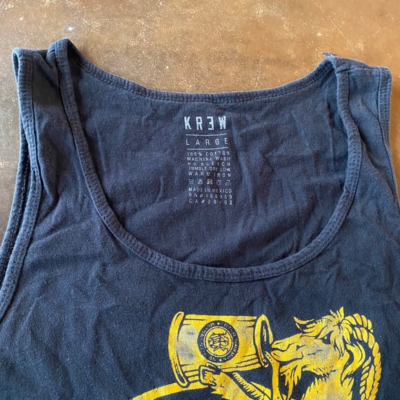 VTG KR3EW Mens Black Tank Top Sleeveless - Picture 6 of 8